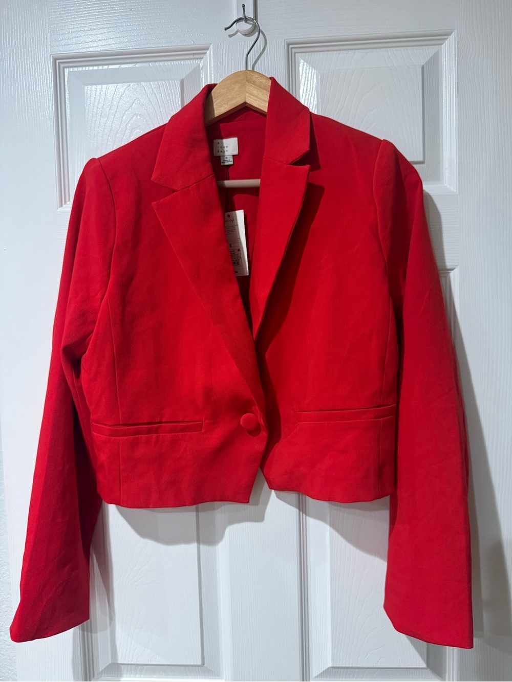 Red Women's Cropped Blazer Jacket - a new day size S